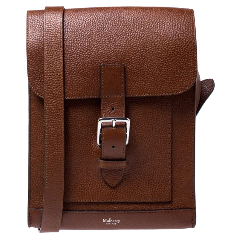 Mulberry Tan Leather Messenger Bag For Men