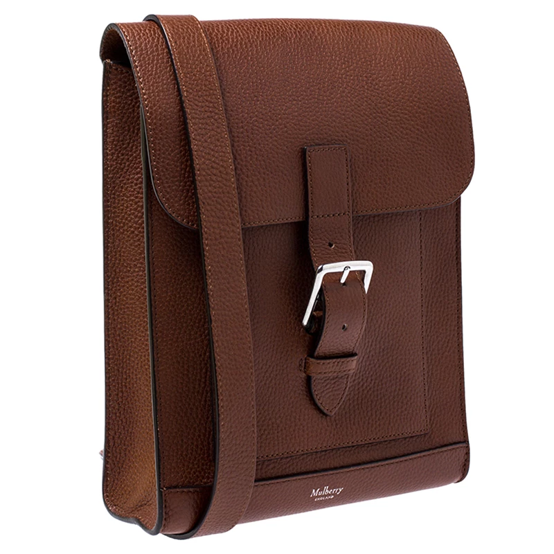 Mulberry Tan Leather Messenger Bag For Men - Image 3