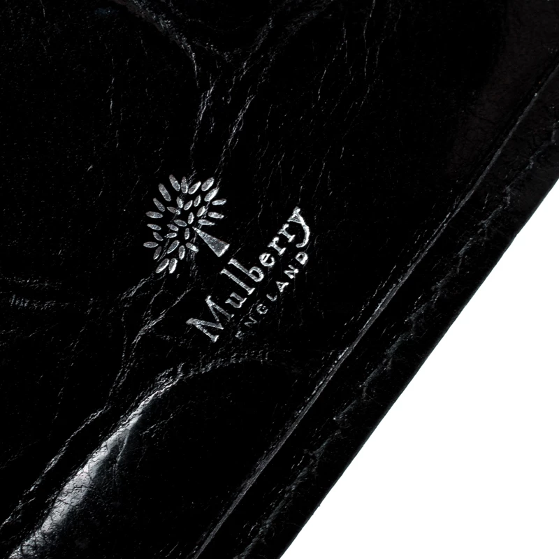 Mulberry Black Croc Embossed Leather Bifold Wallet For Men - Image 8