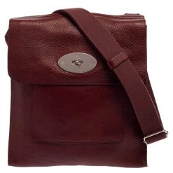 Mulberry Burgundy Leather Antony Messenger Bag For Men
