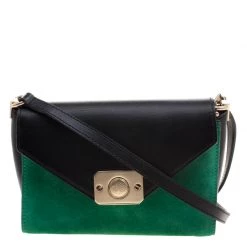 Mulberry Tricolor Suede And Leather Delphie Duo Flap Shoulder Bag For Women