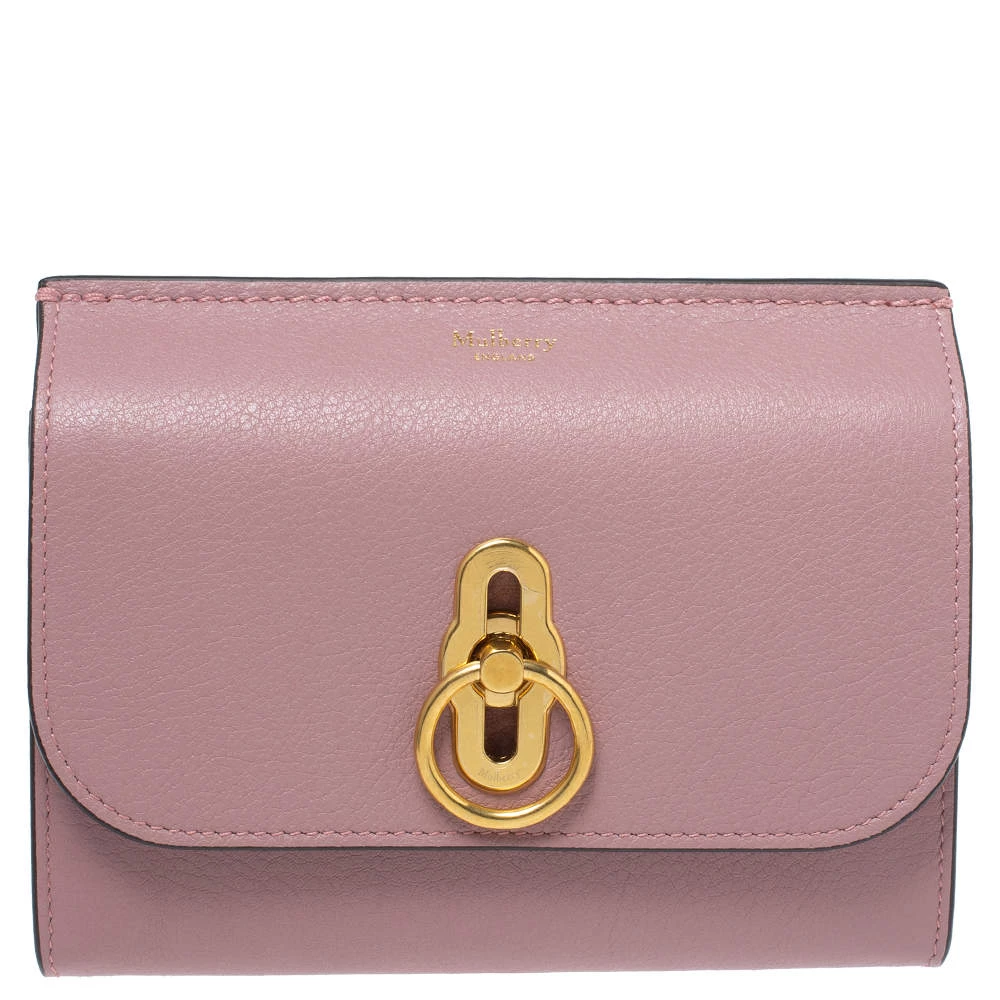 Mulberry Mocha Rose Leather Medium Amberley Wallet For Women