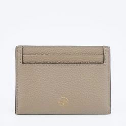 Mulberry Grey Grained Leather Card Holder For Women