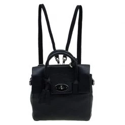 Mulberry Black Leather Mini Cara Delevingne Backpack Tote For Women