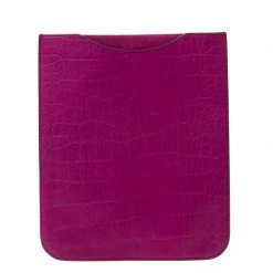 Mulberry Purple Croc Embossed Leather IPad Sleeve Case For Women