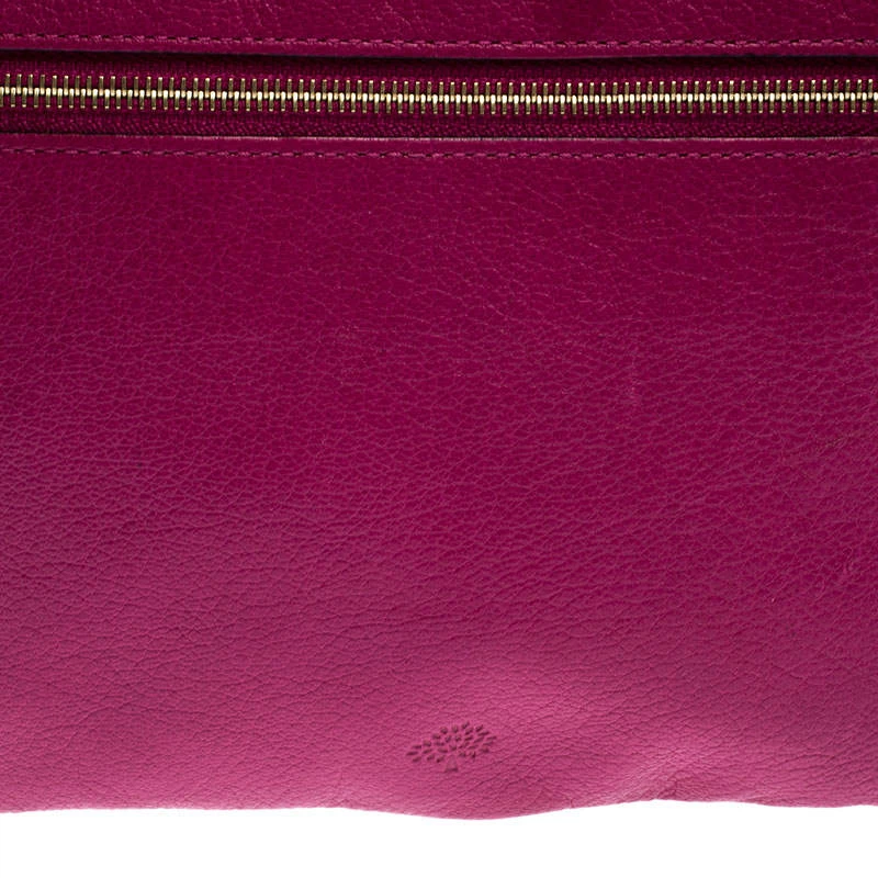 Mulberry Hot Pink Leather Multizip Pouch For Women - Image 5