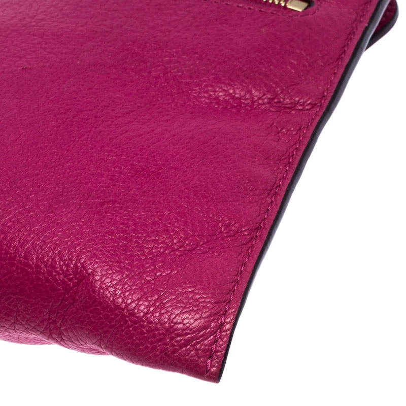 Mulberry Hot Pink Leather Multizip Pouch For Women - Image 10