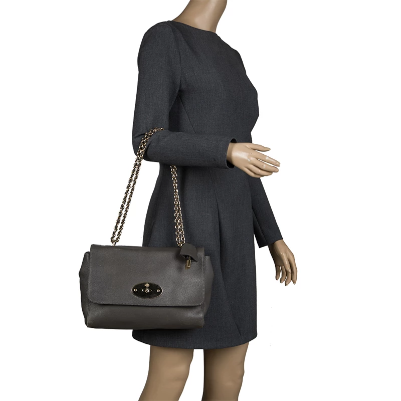 Mulberry Dark Grey Leather Lily Shoulder Bag For Women - Image 2