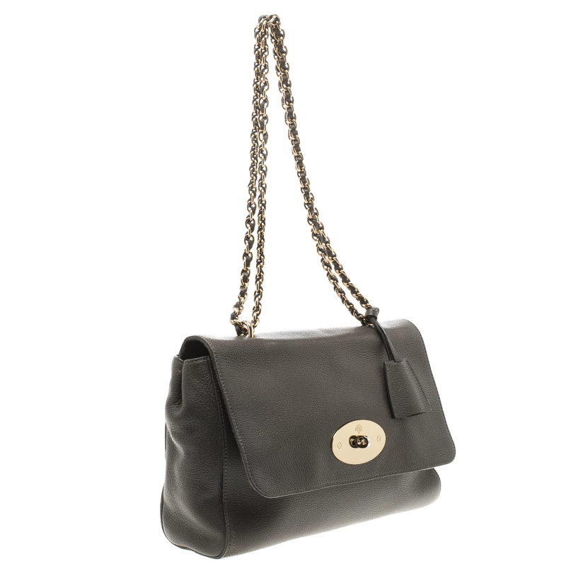Mulberry Dark Grey Leather Lily Shoulder Bag For Women - Image 3