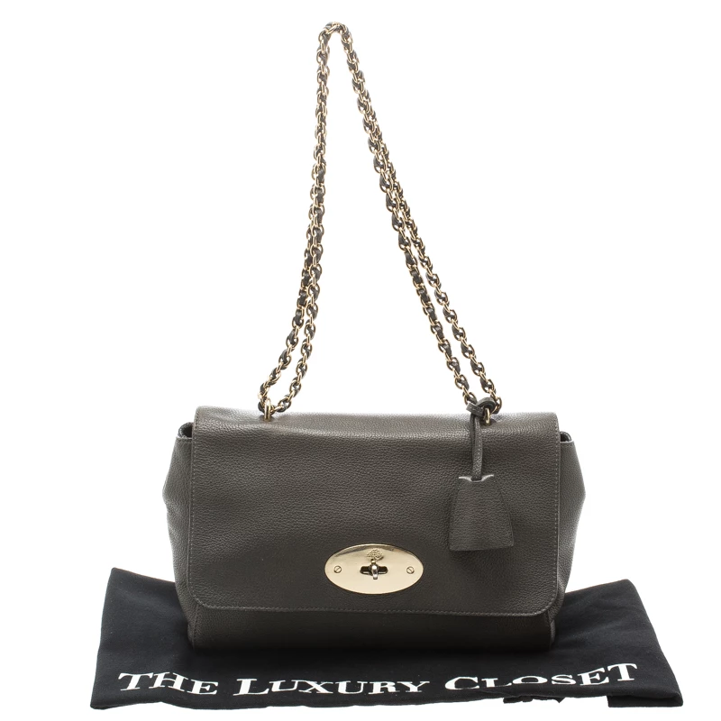 Mulberry Dark Grey Leather Lily Shoulder Bag For Women - Image 10