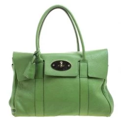 Mulberry Green Leather Bayswater Satchel For Women