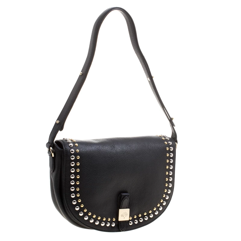 Mulberry Black Leather Studded Tessie Crossbody Bag For Women - Image 3