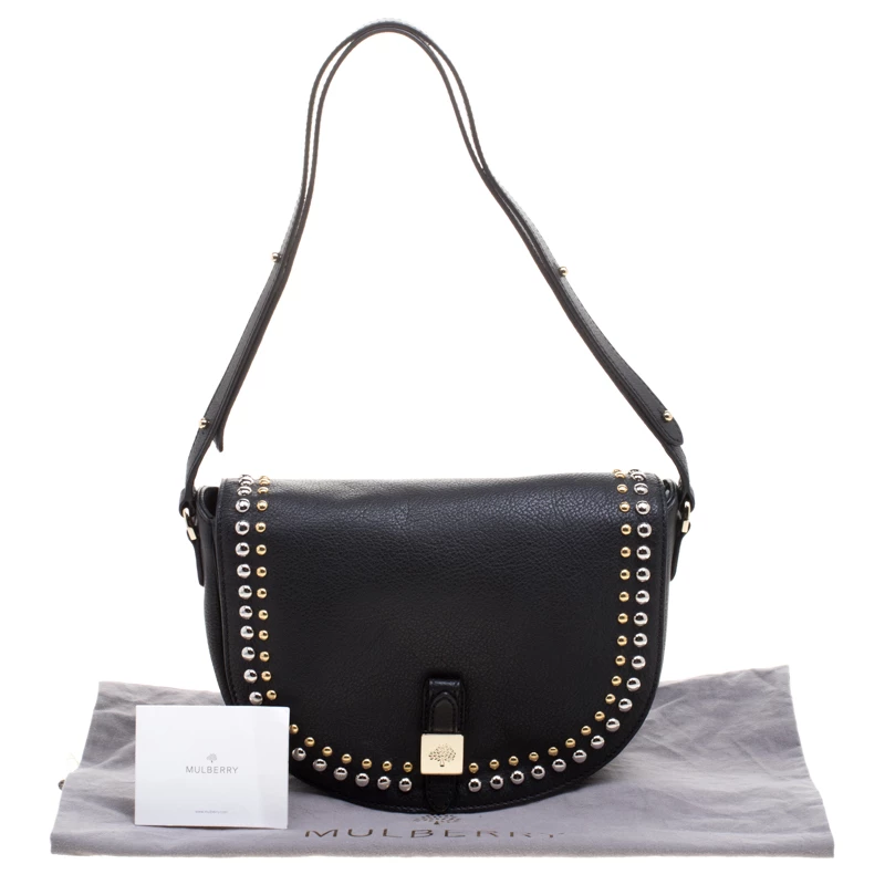 Mulberry Black Leather Studded Tessie Crossbody Bag For Women - Image 10