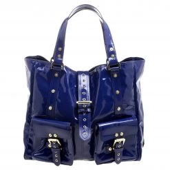 Mulberry Blue Patent Leather Roxanne Tote For Women