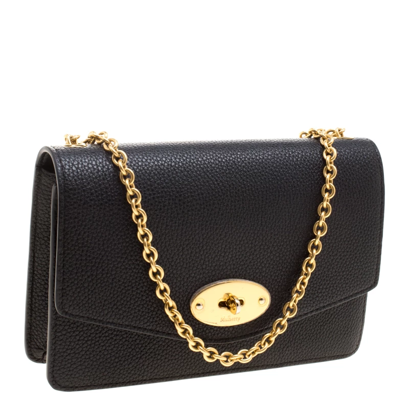 Mulberry Black Leather Darley Chain Clutch For Women - Image 3