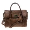 Mulberry Brown Grain Leather Small Bayswater Satchel For Women