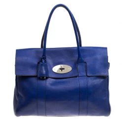 Mulberry Dark Blue Leather Bayswater Satchel For Women