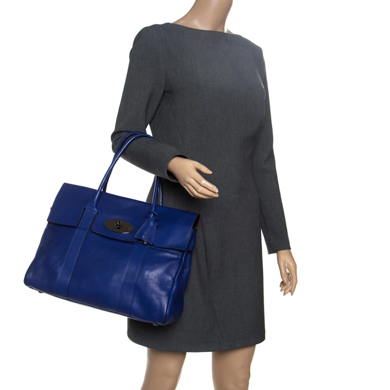 Mulberry Dark Blue Leather Bayswater Satchel For Women - Image 2