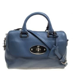 Mulberry Blue Leather Del Rey Top Handle Bag For Women