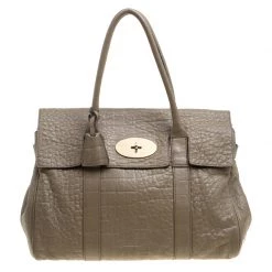 Mulberry Khaki Brown Leather Bayswater Satchel For Women