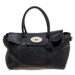 Mulberry Brown Textured Leather Bayswater Satchel For Women