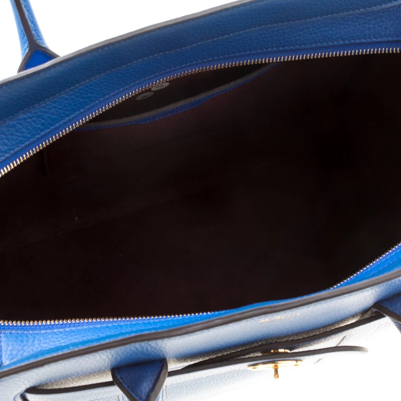 Mulberry Porcelain Blue Leather Small Zipped Bayswater Tote For Women - Image 7