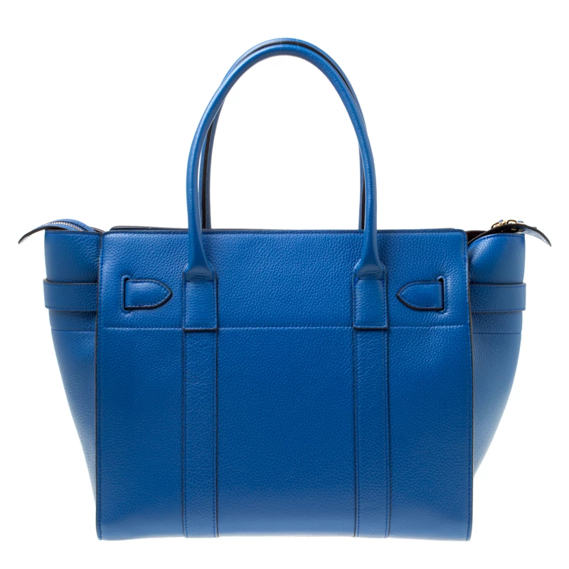 Mulberry Porcelain Blue Leather Small Zipped Bayswater Tote For Women - Image 4