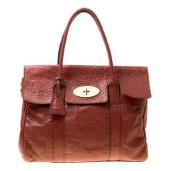 Mulberry Mahogany Textured Leather Bayswater Satchel For Women