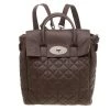 Mulberry Brown Quilted Leather Cara Delevingne Backpack For Women