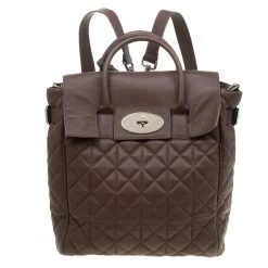 Mulberry Brown Quilted Leather Cara Delevingne Backpack For Women