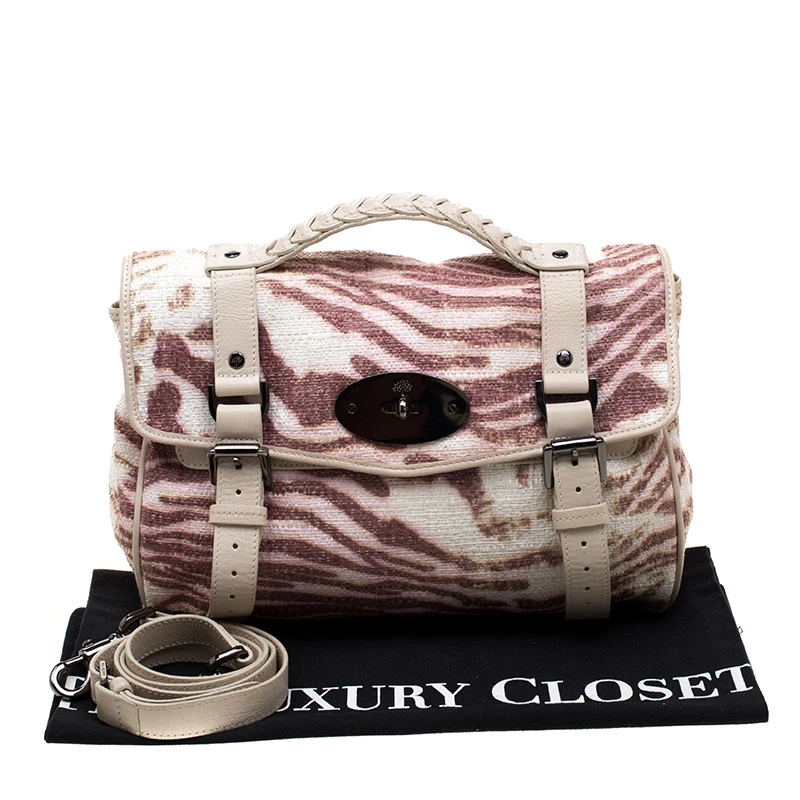 Mulberry Multicolor Trippy Tiger Raffia And Leather Alexa Satchel For Women - Image 10
