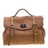 Mulberry Brown Python Embossed Leather Oversized Alexa Satchel For Women