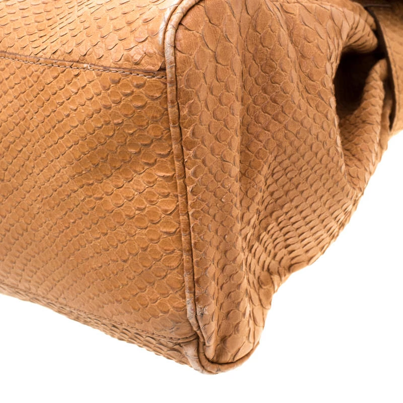 Mulberry Brown Python Embossed Leather Oversized Alexa Satchel For Women - Image 12