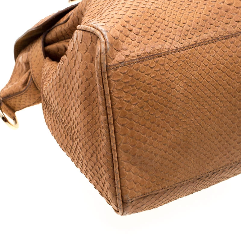 Mulberry Brown Python Embossed Leather Oversized Alexa Satchel For Women - Image 11