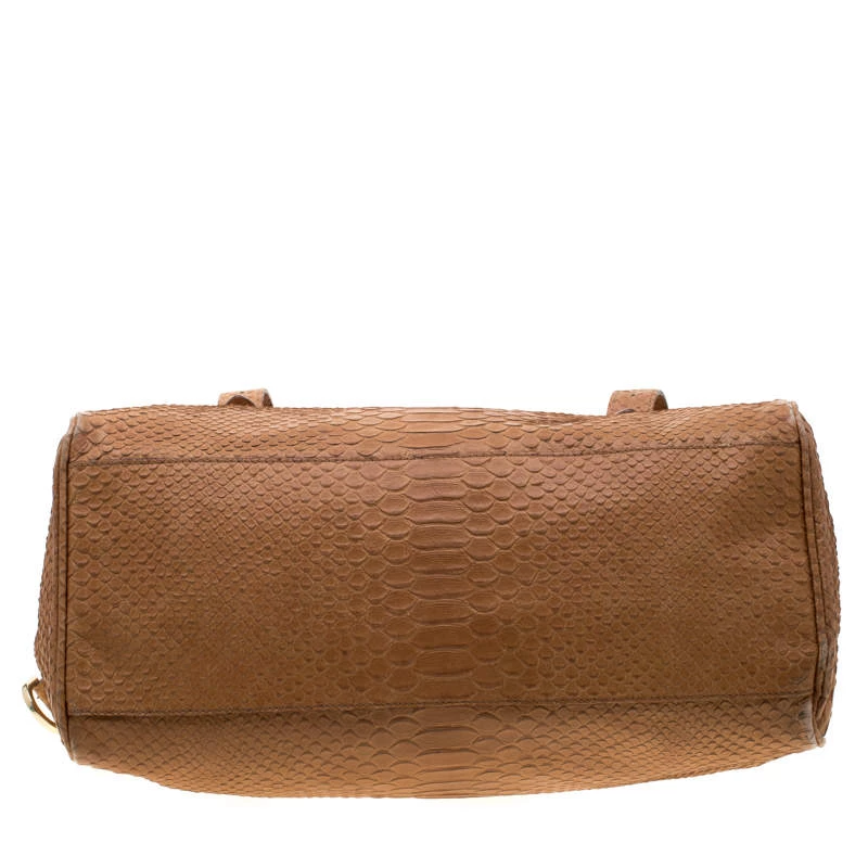 Mulberry Brown Python Embossed Leather Oversized Alexa Satchel For Women - Image 6