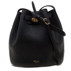 Mulberry Black/Brown Leather Abbey Bucket Bag For Women