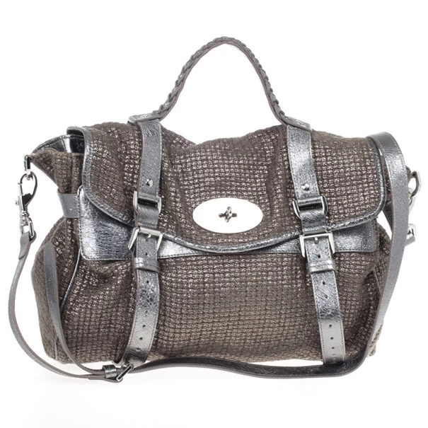 Mulberry Alexa Sparkle Tweed Leather Bag For Women - Image 3