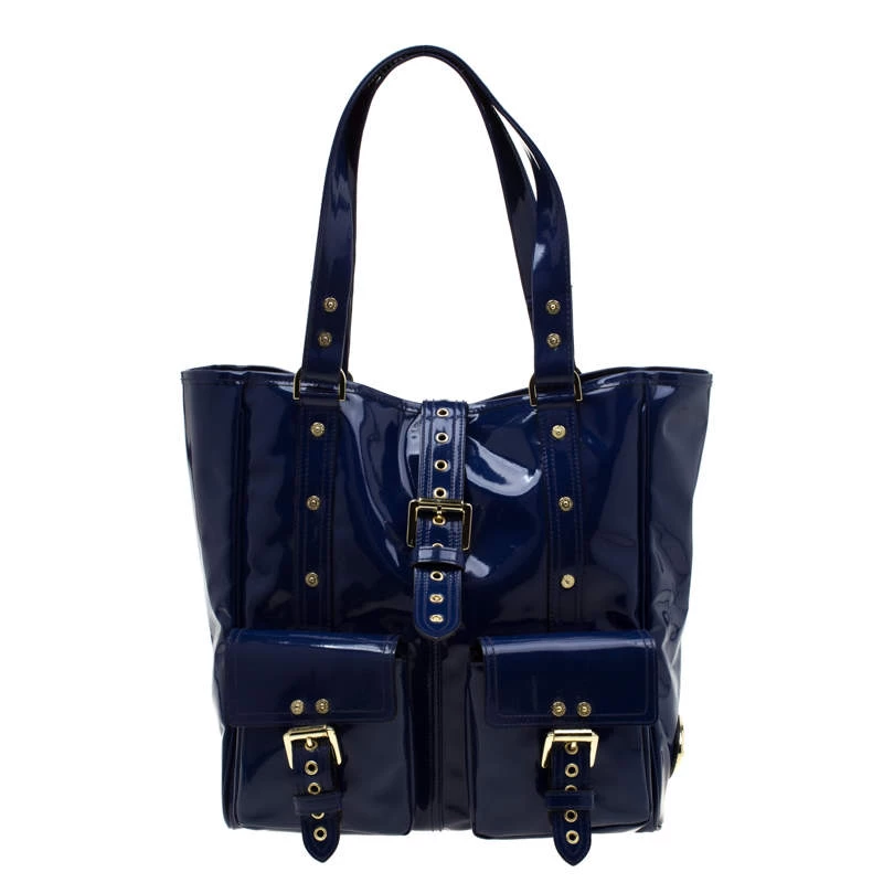 Mulberry Royal Blue Patent Leather Roxanne Tote For Women