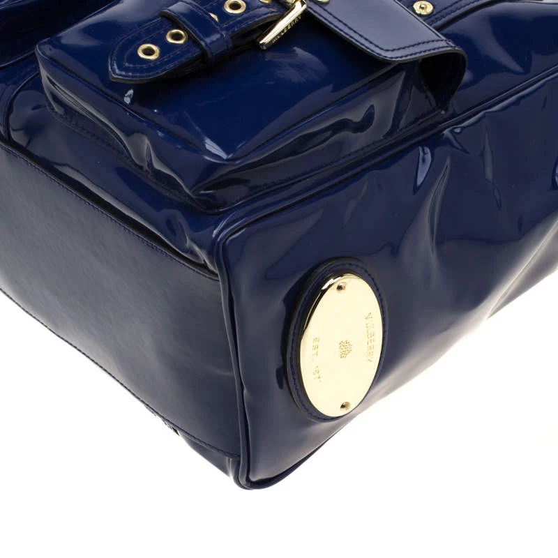 Mulberry Royal Blue Patent Leather Roxanne Tote For Women - Image 12