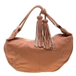 Mulberry Peach Leather Tassel Hobo For Women