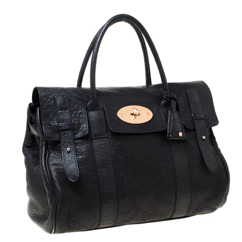 Mulberry Black Leather Heritage Bayswater Satchel For Women - Image 3