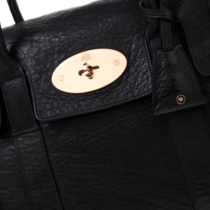 Mulberry Black Leather Heritage Bayswater Satchel For Women - Image 5