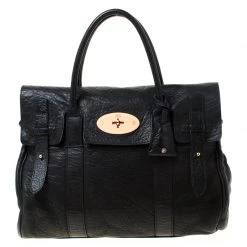 Mulberry Black Leather Heritage Bayswater Satchel For Women
