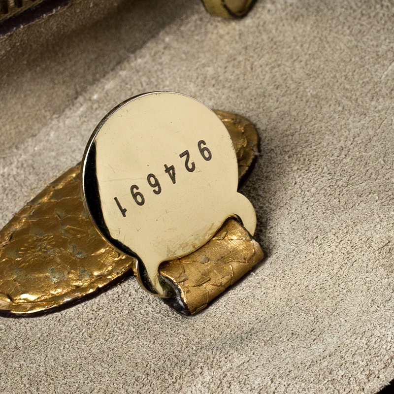 Mulberry Gold Python Leather Limited Edition Bayswater Satchel For Women - Image 8