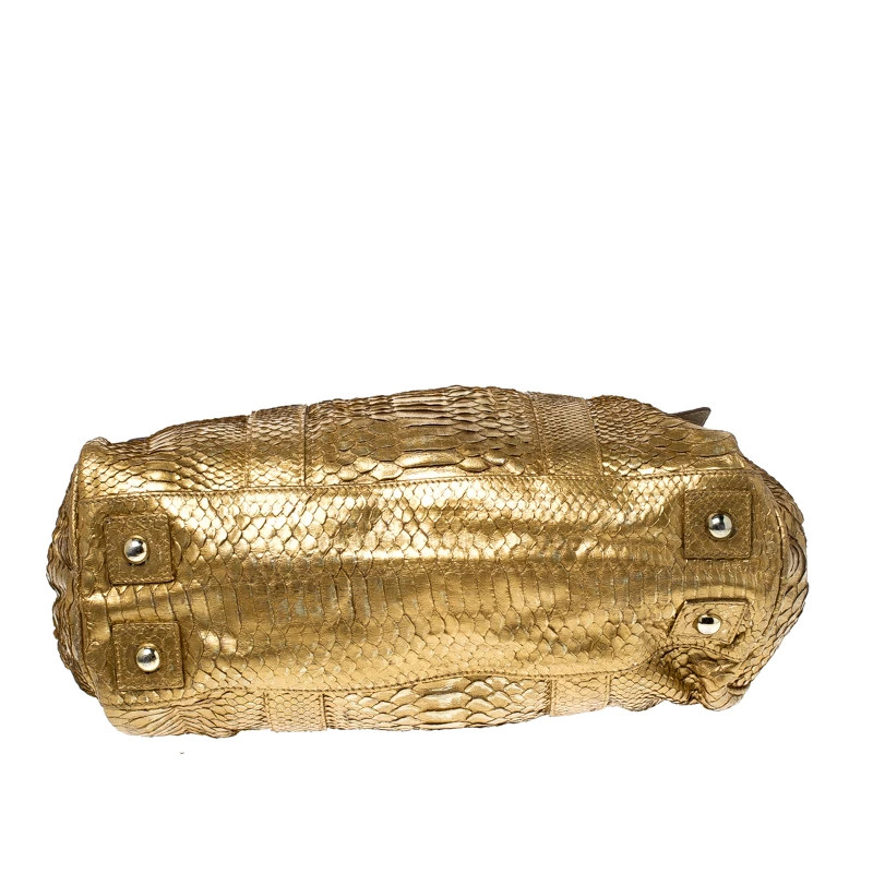 Mulberry Gold Python Leather Limited Edition Bayswater Satchel For Women - Image 6