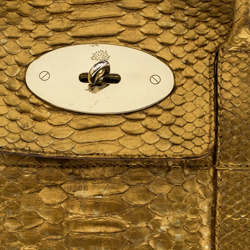 Mulberry Gold Python Leather Limited Edition Bayswater Satchel For Women - Image 5