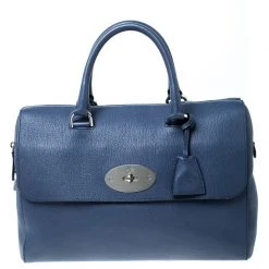 Mulberry Blue Leather Medium Del Rey Satchel For Women