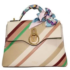 Mulberry Beige Leather Mini Seaton Top Handle Bag For Women