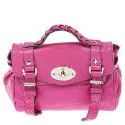Mulberry Pink Leather Mini Alexa Crossbody Bag For Women