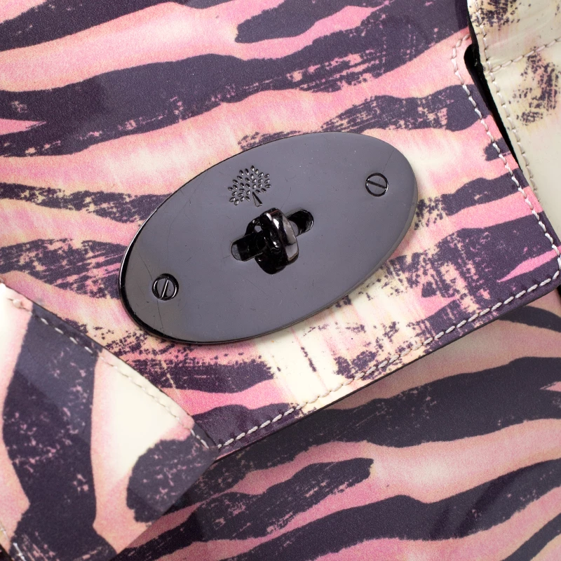 Mulberry Multicolor Tiger Print Patent Leather Medium Bayswater Satchel For Women - Image 5